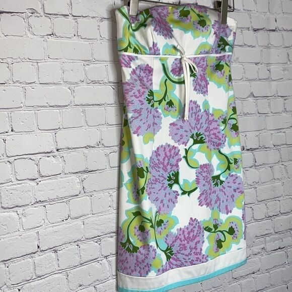 Laundry Shelli Segal Floral Strapless Feminine Romantic Mini Dress 4 - Picture 3 of 12